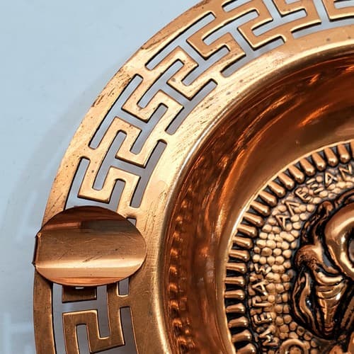 Vtg Greek Alexander the Great Collectable Ashtray Copper Metal Greece Grecian - Thumbnail 3
