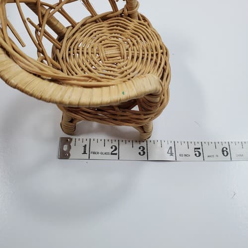 Vintage Doll Furniture Wicker Rattan Patio Set Sofa Chair (FLAW) Table Lot of 3 - Thumbnail 14