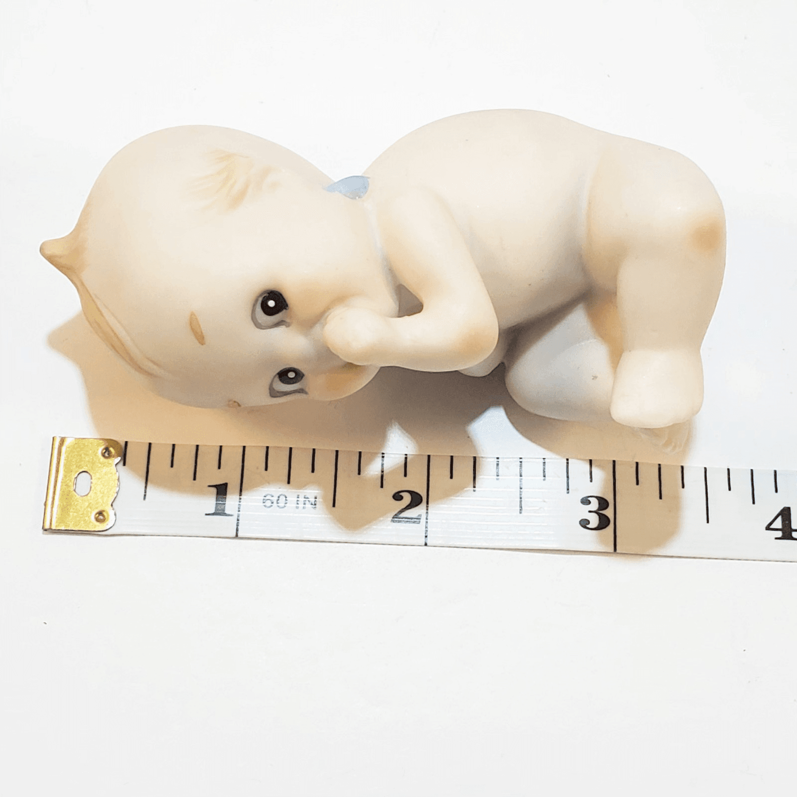 Vintage Kewpie Sucking Thumb Bisque Blue Wing Cherub Figurine Made In Japan - Thumbnail 6