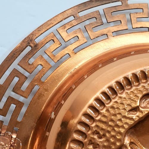 Vtg Greek Alexander the Great Collectable Ashtray Copper Metal Greece Grecian - Thumbnail 6