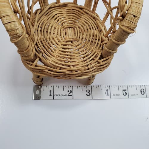 Vintage Doll Furniture Wicker Rattan Patio Set Sofa Chair (FLAW) Table Lot of 3 - Thumbnail 16