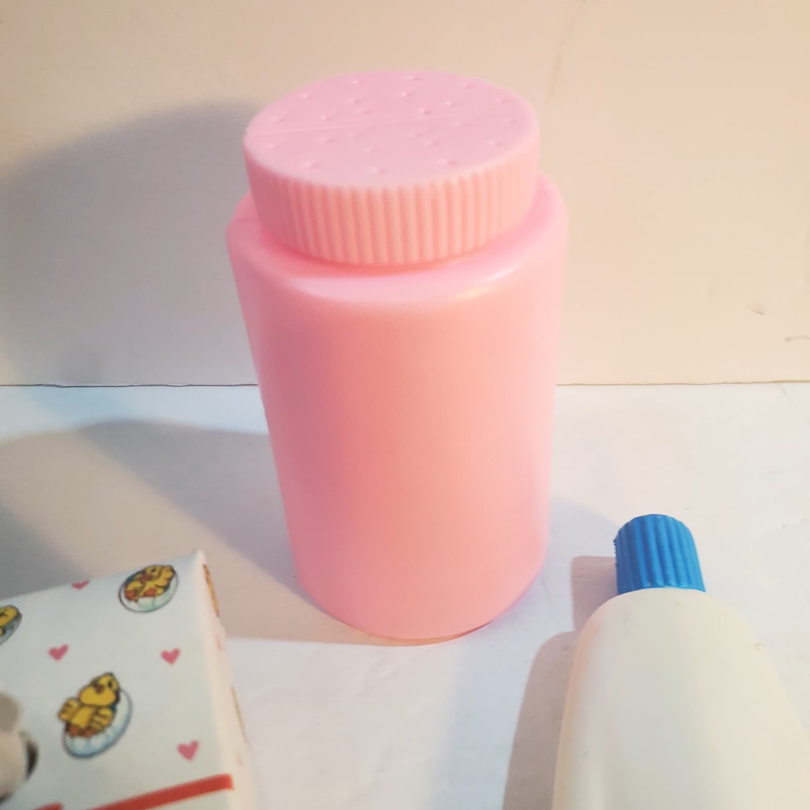 Vintage Plastic Cardboard Doll Accessories Powder Shampoo Baby Wipes - Thumbnail 6