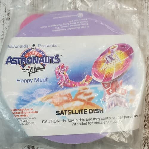 2 McDonalds 1991 Happy Meal Toy Young Astronauts Satellite Dish & Space Shuttle - Thumbnail 2