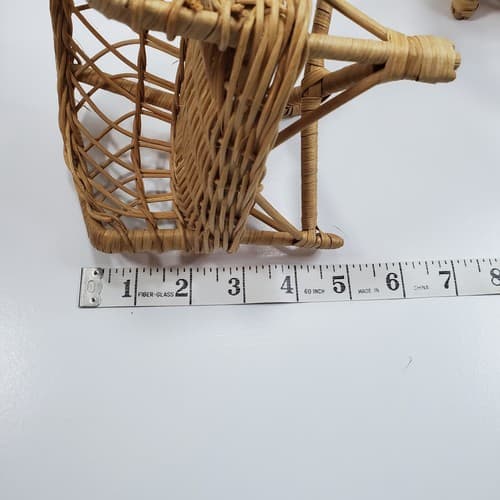 Vintage Doll Furniture Wicker Rattan Patio Set Sofa Chair (FLAW) Table Lot of 3 - Thumbnail 13