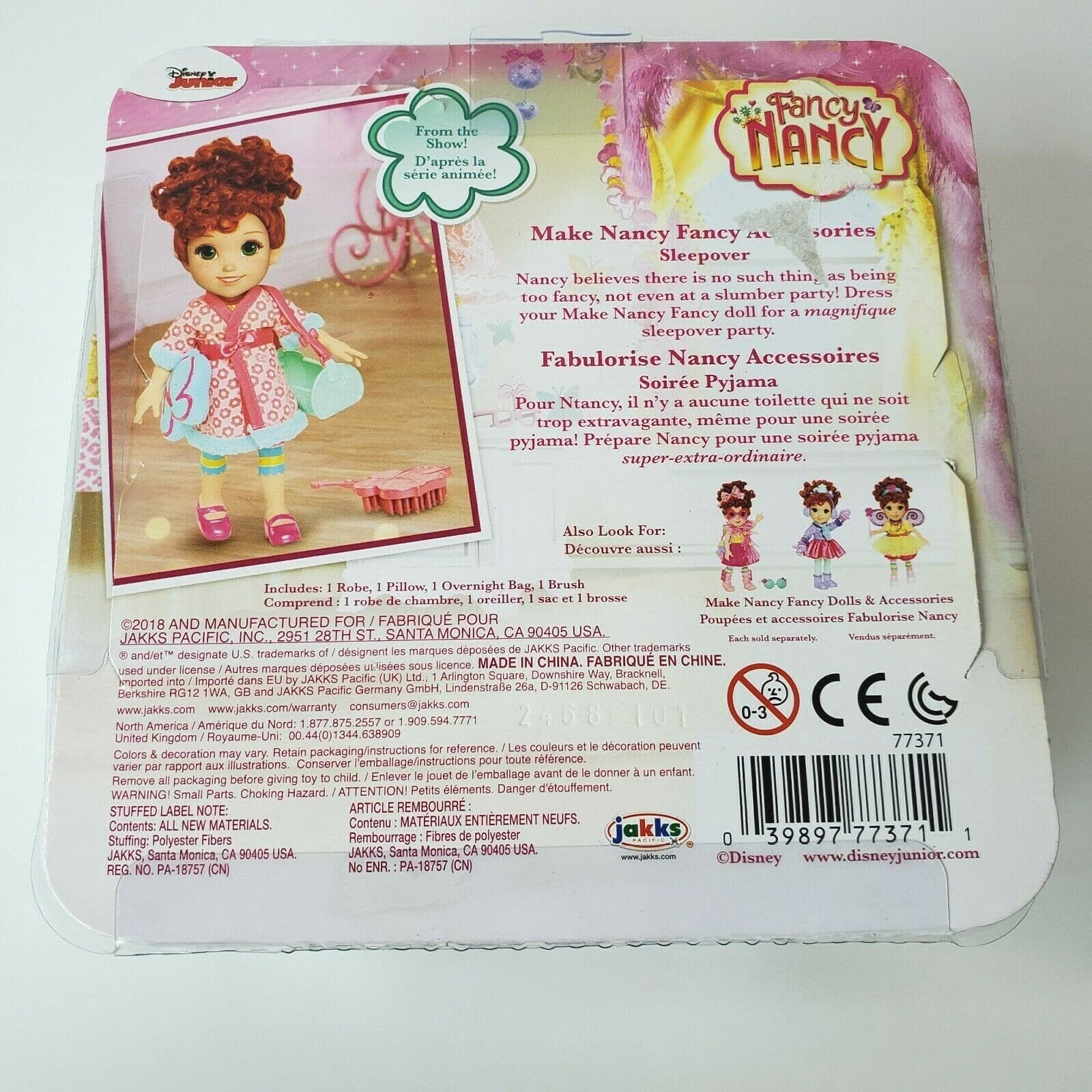 Disney Jr. Fancy Nancy Sleepover Pajama Accessory Set Fits Most 10" Dolls 4 pc. - Thumbnail 2