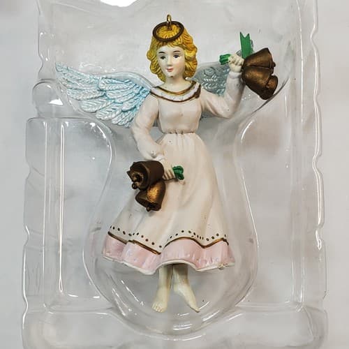 Vtg Christmas Mistletoe Magic Collection Angel Ornament with Bells Collectible