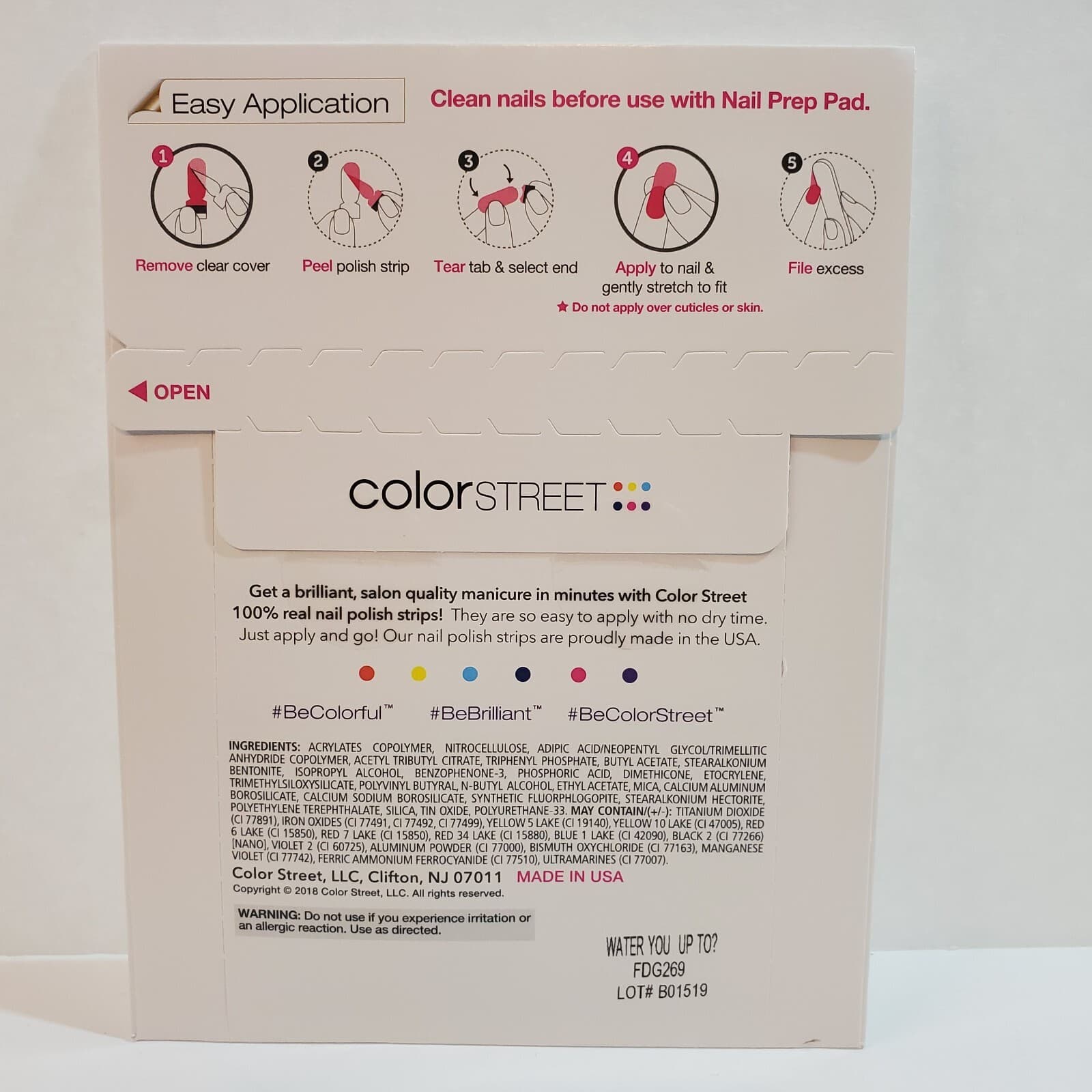 Color Street Nail Strips Water You Up To 100% Real Nail Polish RETIRED NEW - Thumbnail 4