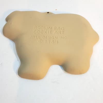 Vintage 1984 Brown Bag Cookie Art Pig Hog Mold Press Hill Design Farm Animal - Thumbnail 3