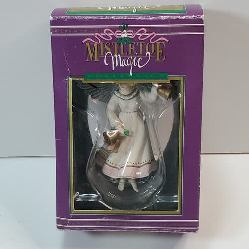Vtg Christmas Mistletoe Magic Collection Angel Ornament with Bells Collectible - Thumbnail 2