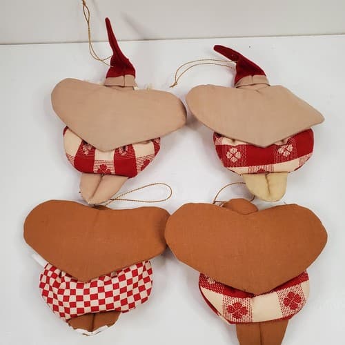 4 Delton Products Fabric Santa Gingerbread Christmas Ornament Made in Philippnes - Thumbnail 6