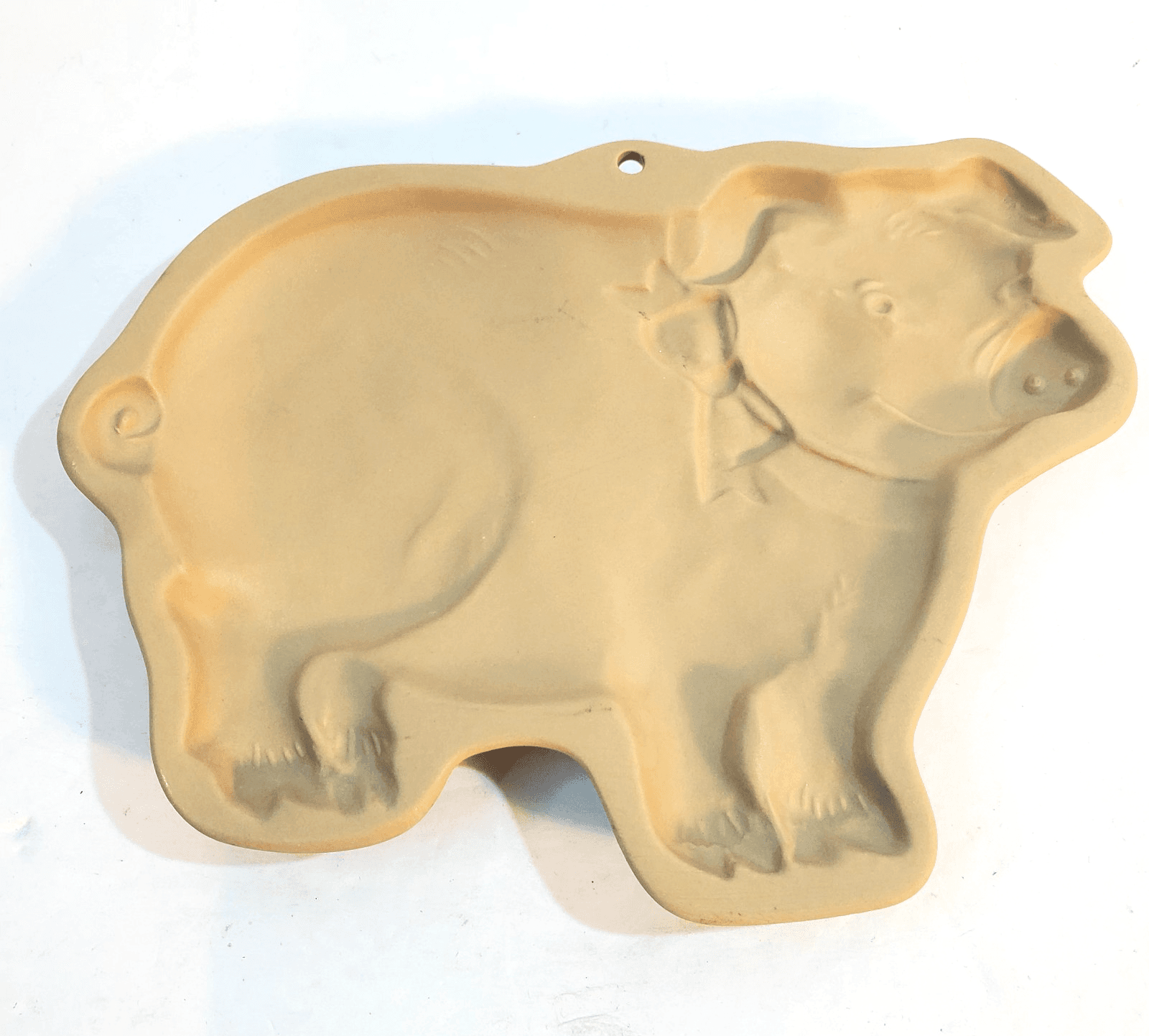 Vintage 1984 Brown Bag Cookie Art Pig Hog Mold Press Hill Design Farm Animal