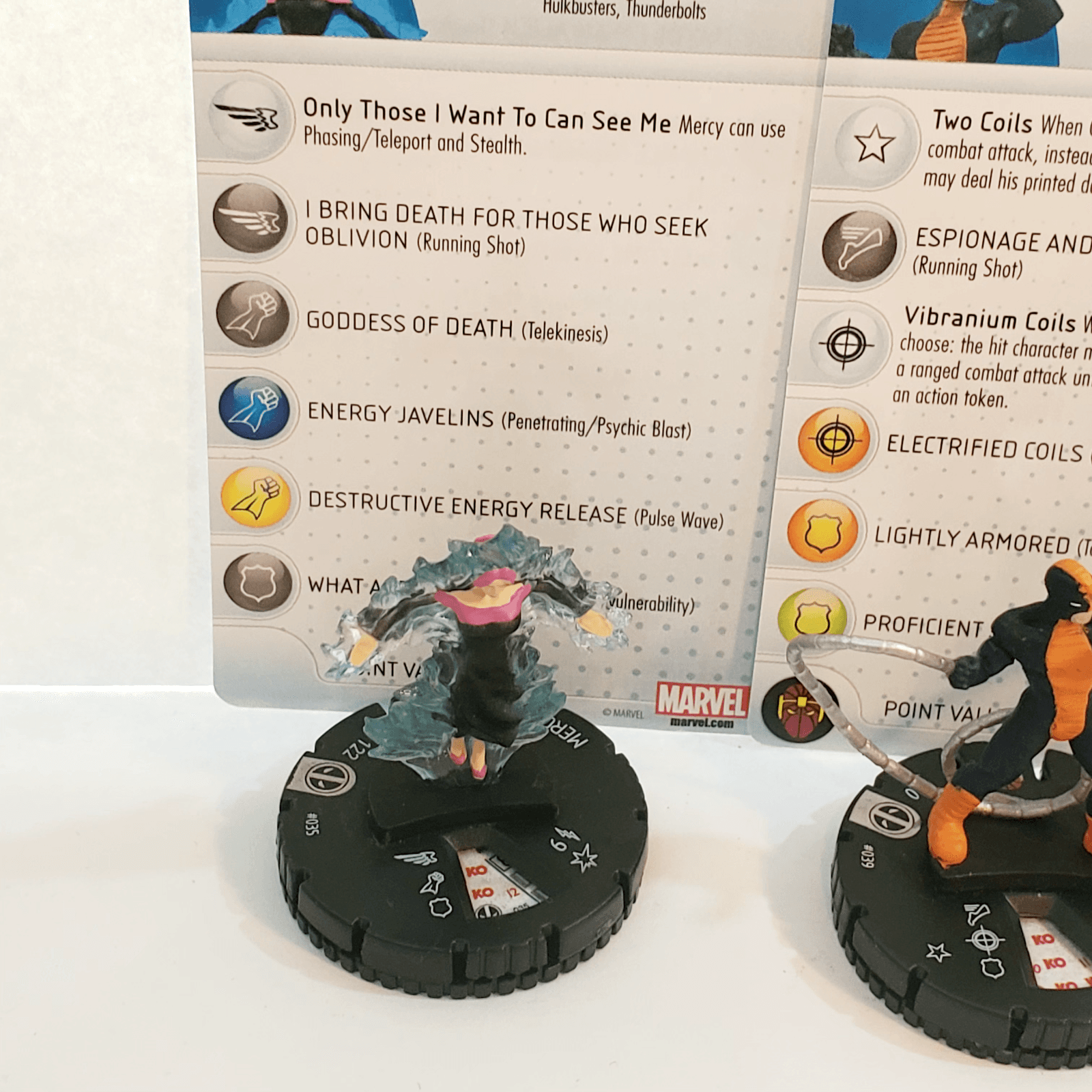 2014 Heroclix Marvel Lot of 7 Deadpool SpiderBot, Agent X, Mercy etc.. w/Cards - Thumbnail 4
