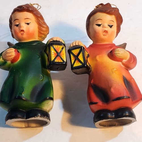 Vtg Kurt S Adler Angels W/ Lantern Christmas Tree Ornaments Lot Of 2 Hong Kong - Thumbnail 2