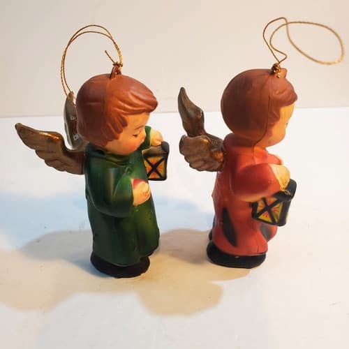 Vtg Kurt S Adler Angels W/ Lantern Christmas Tree Ornaments Lot Of 2 Hong Kong - Thumbnail 3