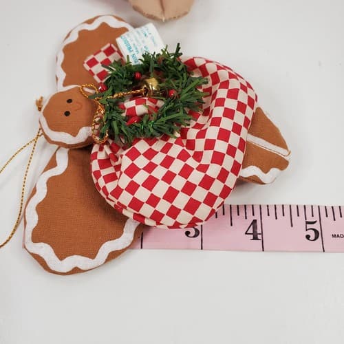 4 Delton Products Fabric Santa Gingerbread Christmas Ornament Made in Philippnes - Thumbnail 9