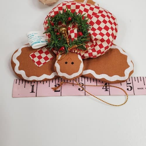 4 Delton Products Fabric Santa Gingerbread Christmas Ornament Made in Philippnes - Thumbnail 10