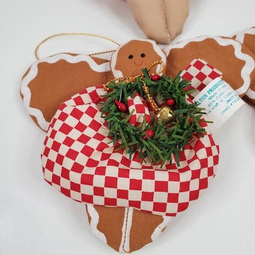 4 Delton Products Fabric Santa Gingerbread Christmas Ornament Made in Philippnes - Thumbnail 2