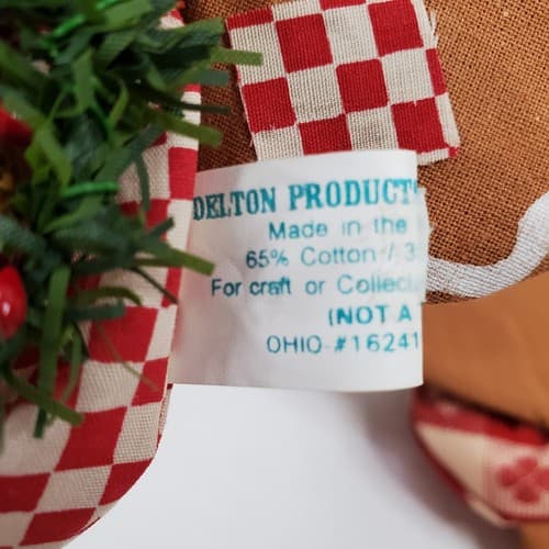 4 Delton Products Fabric Santa Gingerbread Christmas Ornament Made in Philippnes - Thumbnail 7