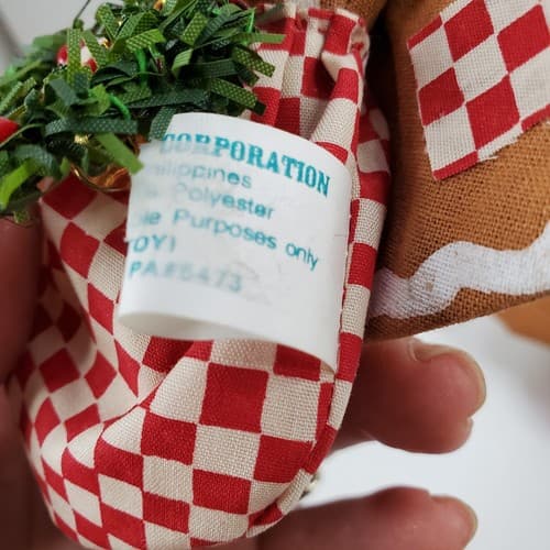 4 Delton Products Fabric Santa Gingerbread Christmas Ornament Made in Philippnes - Thumbnail 8