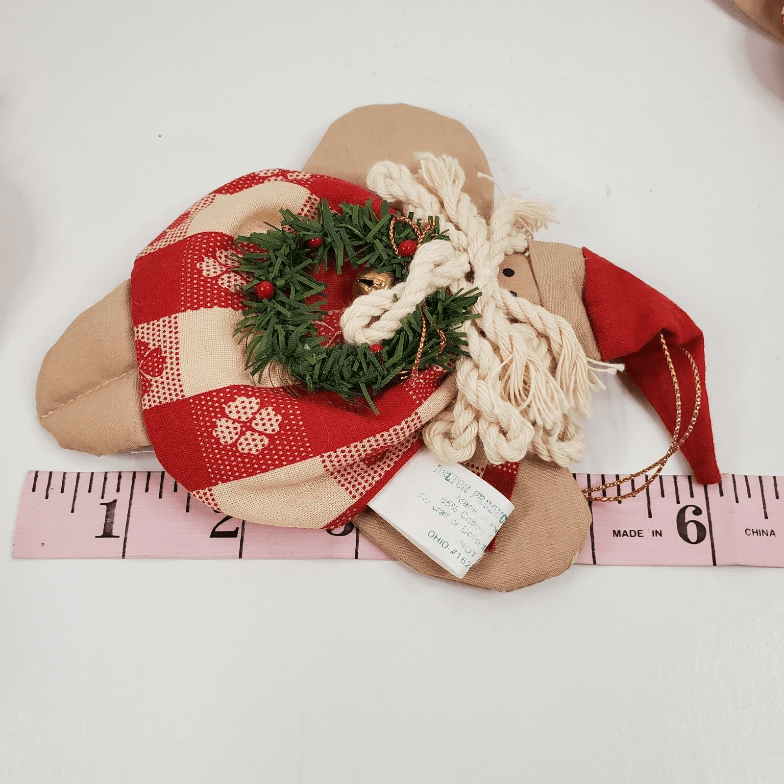 4 Delton Products Fabric Santa Gingerbread Christmas Ornament Made in Philippnes - Thumbnail 11
