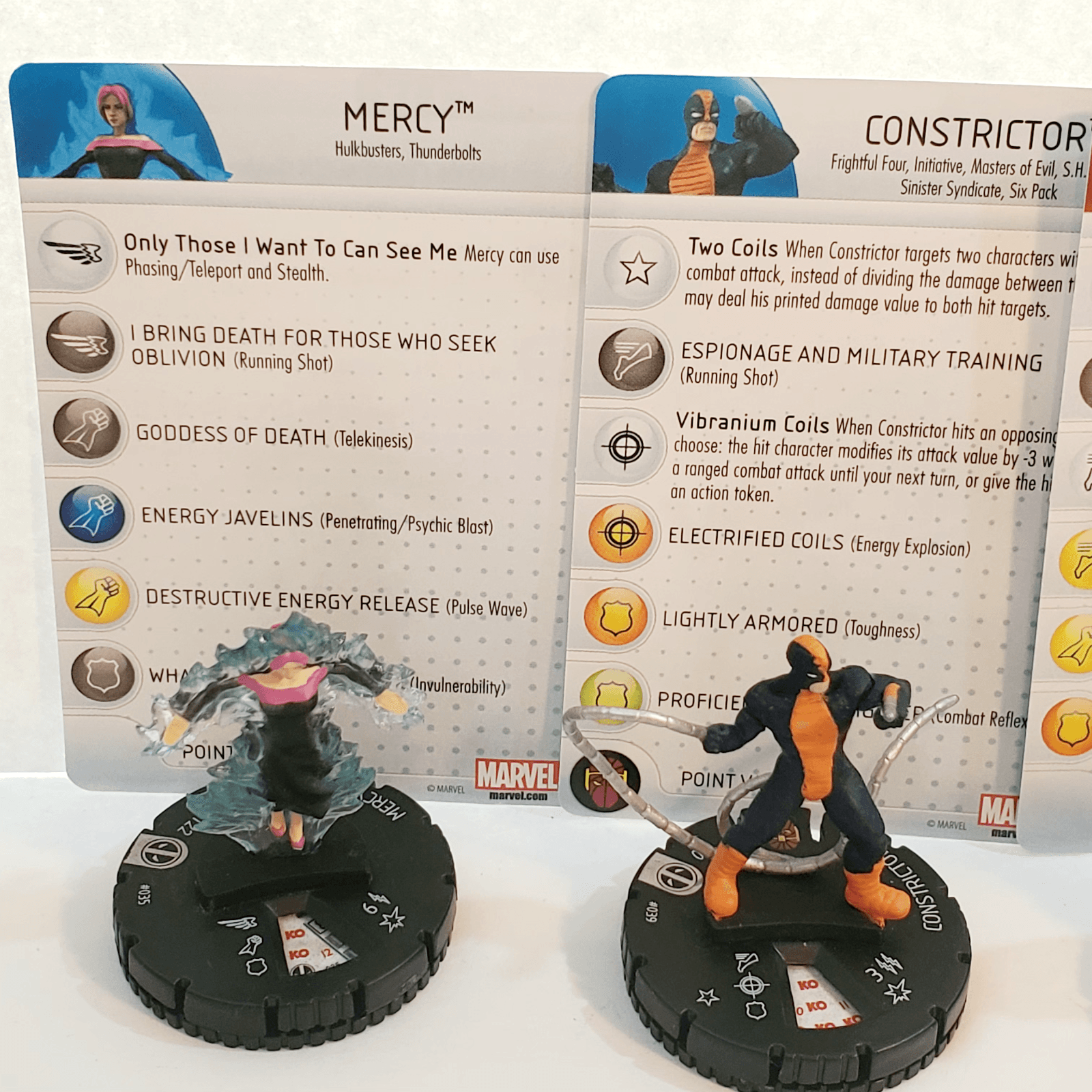 2014 Heroclix Marvel Lot of 7 Deadpool SpiderBot, Agent X, Mercy etc.. w/Cards - Thumbnail 5