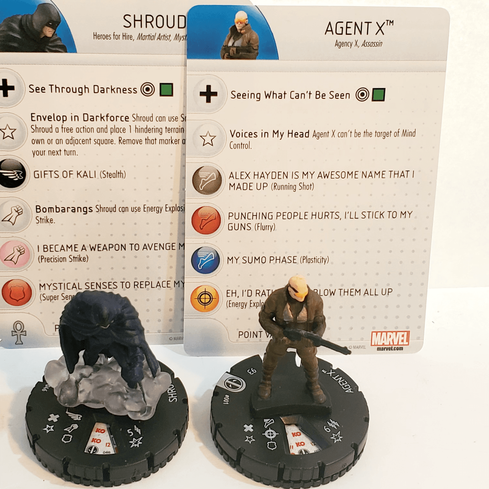 2014 Heroclix Marvel Lot of 7 Deadpool SpiderBot, Agent X, Mercy etc.. w/Cards - Thumbnail 7