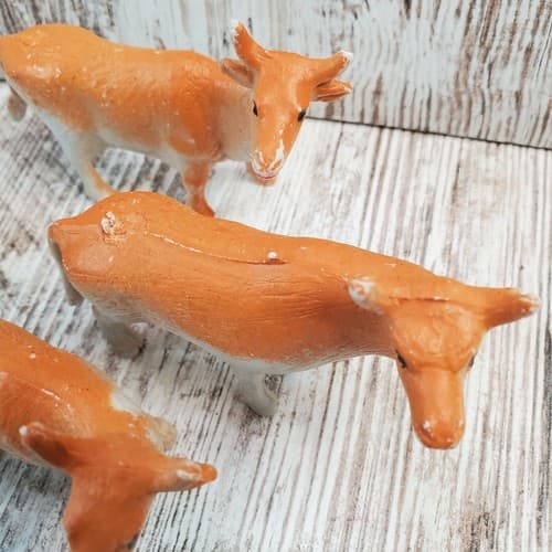 13 Vintage Unbranded Lightweight Plastic Farm Animal Toy Figure Cow Calf Donkey - Thumbnail 5