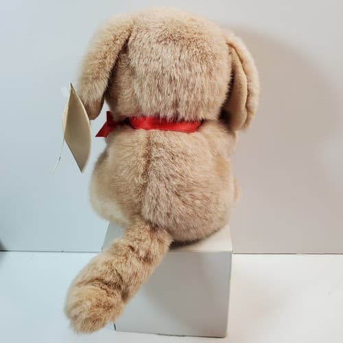 Vtg Russ Caress Soft Pets Brown Puppy Dog I Love You Stuffed Animal Plush Toy - Thumbnail 4