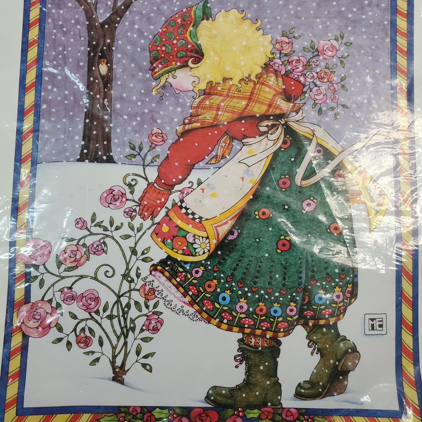 Vtg Mary Engelbreit Daisy Kingdom Iron On Transfer Roses in Winter 6544 Girl - Thumbnail 4