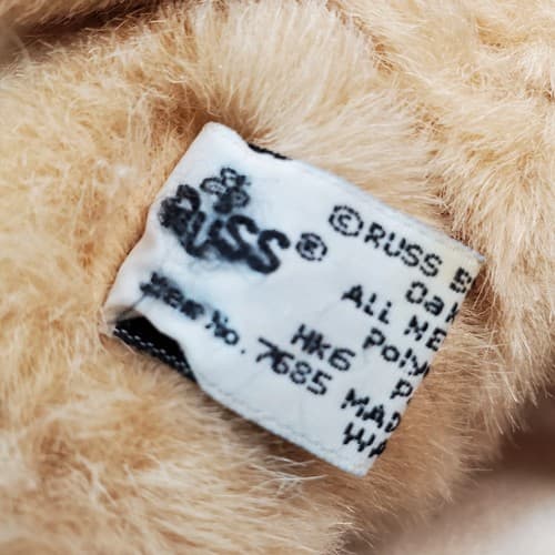 Vtg Russ Caress Soft Pets Brown Puppy Dog I Love You Stuffed Animal Plush Toy - Thumbnail 6