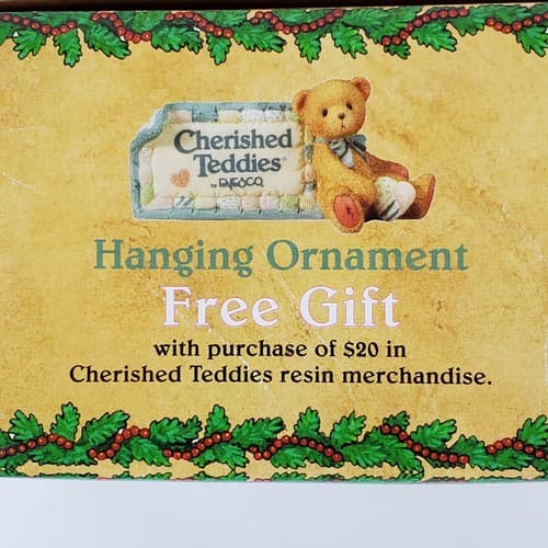 1995 Enesco Cherished Teddies Resin Bear in a Sleigh Sled Hanging Ornament - Thumbnail 5