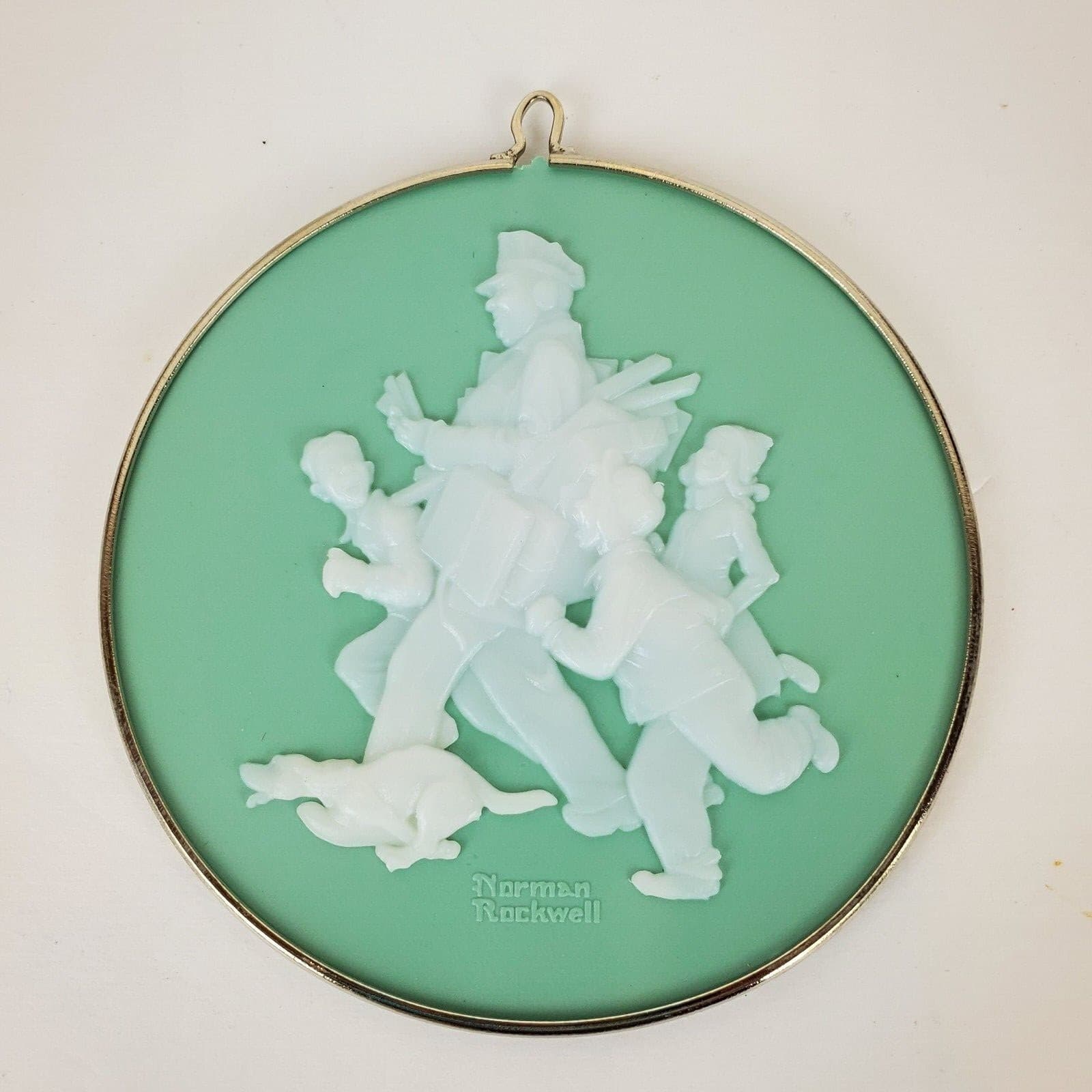 Vintage Hallmark Norman Rockwell Cameo Series Christmas Ornament 1985 Postman