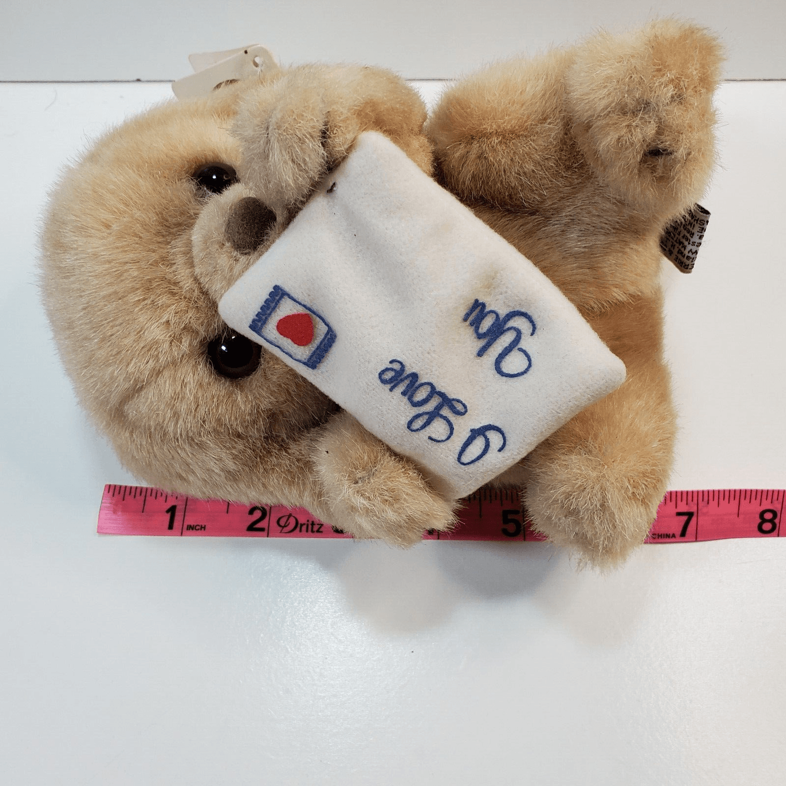 Vtg Russ Caress Soft Pets Brown Puppy Dog I Love You Stuffed Animal Plush Toy - Thumbnail 10