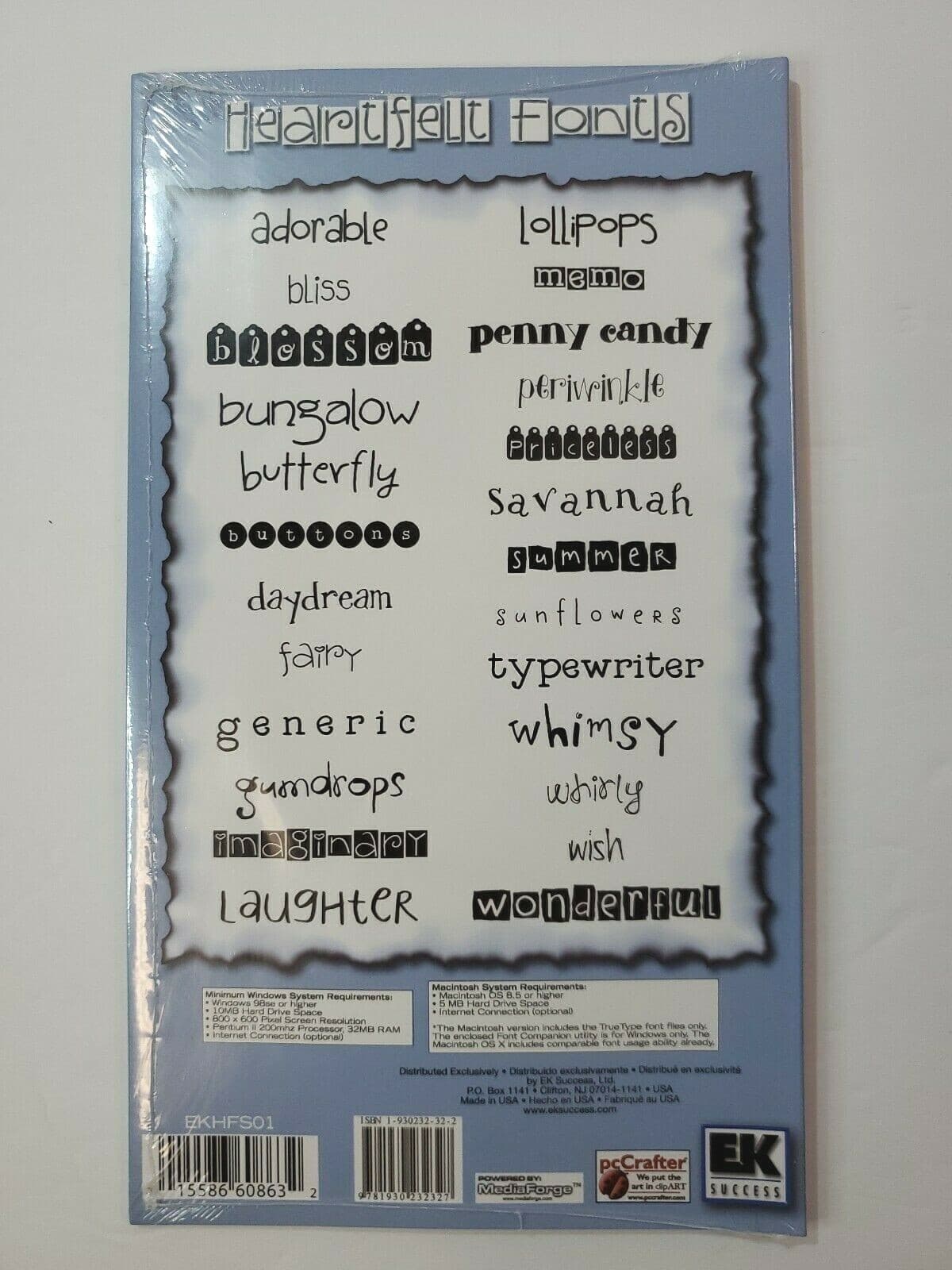 Heartfelt Fonts Volume One 25 Fonts Holiday Season Baxter Scrapbook Crafts CD - Thumbnail 4