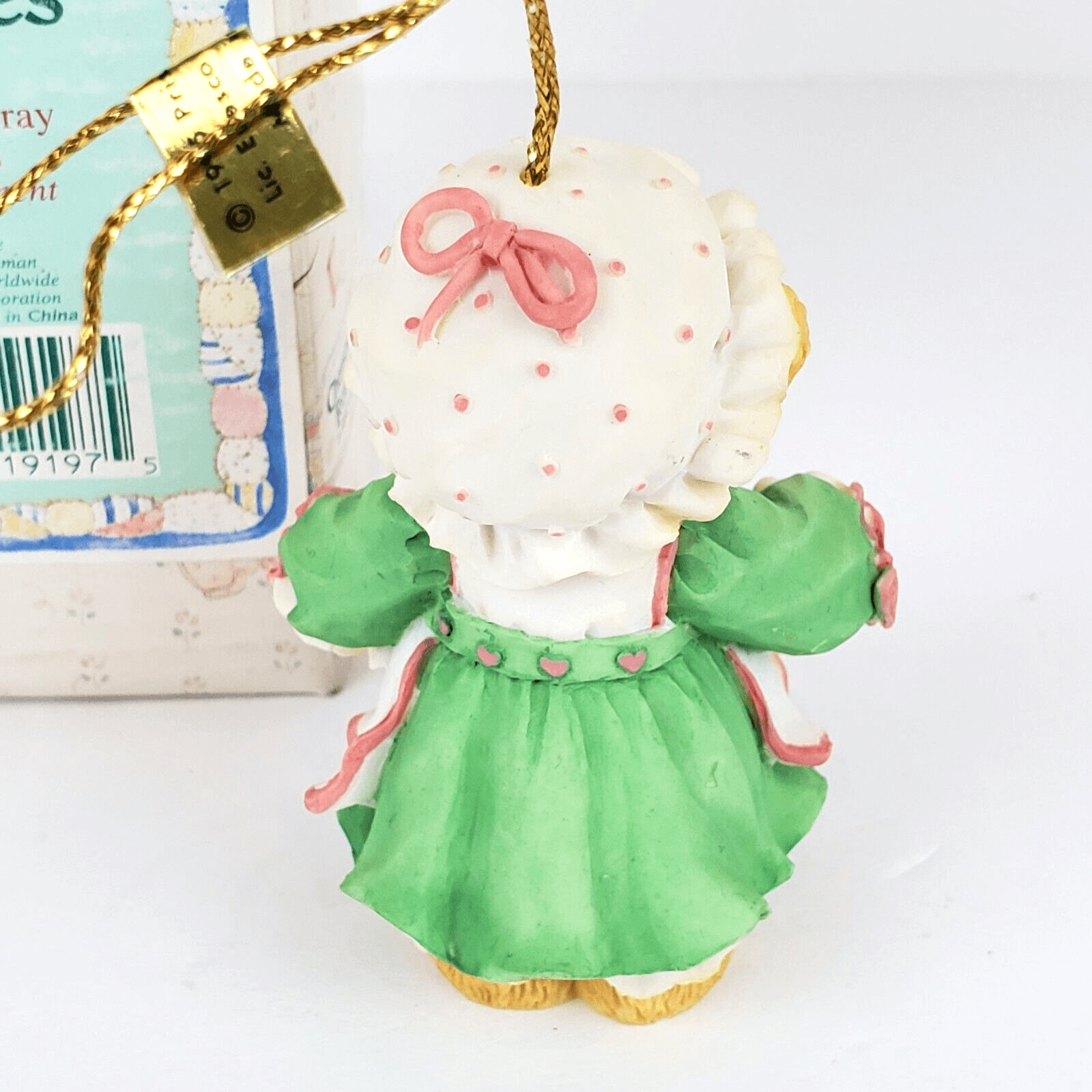 Vtg Enesco Cherished Teddies 1995 Girl Holding Tray Of Cookies Ornament W/Box - Thumbnail 4