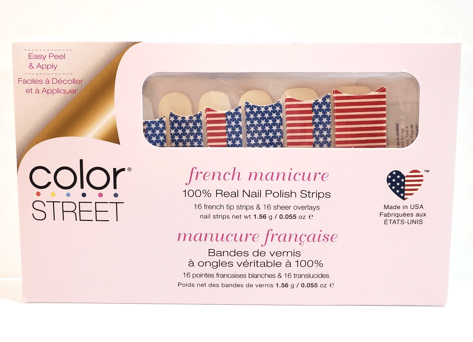 Color Street Nail Strips Red White and Belle French Real Nail Polish RETIRED NEW