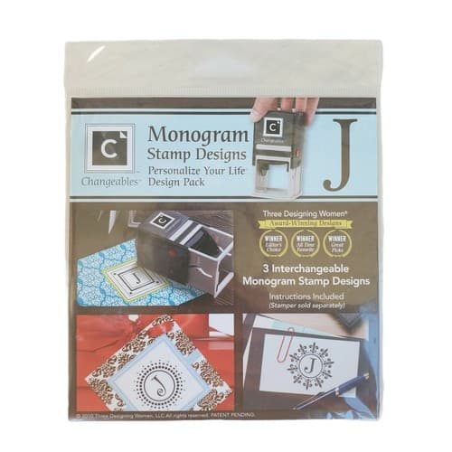 Changeables Monogram Stamp Designs Set of 3 - Letter J Crafting Scrapbooking