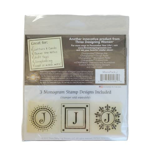 Changeables Monogram Stamp Designs Set of 3 - Letter J Crafting Scrapbooking - Thumbnail 2