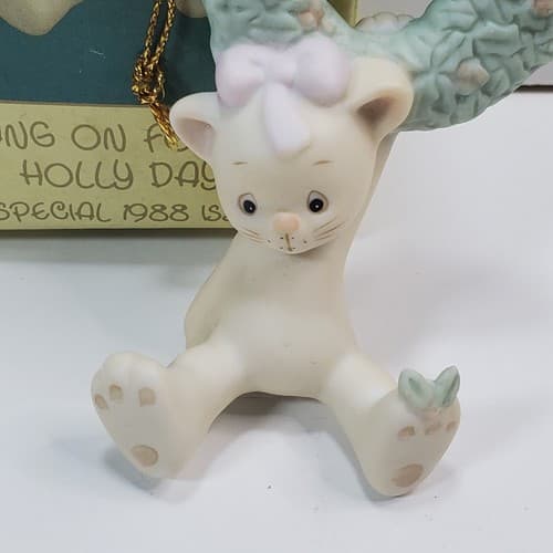 Precious Moments Hang On For The Holly Day Special 1988 Issue Christmas Ornament - Thumbnail 2