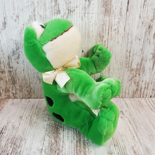 Russ Berrie 2006 Shining Stars Sitting Spotted Green Frog Plush 8" - 10" - Thumbnail 2