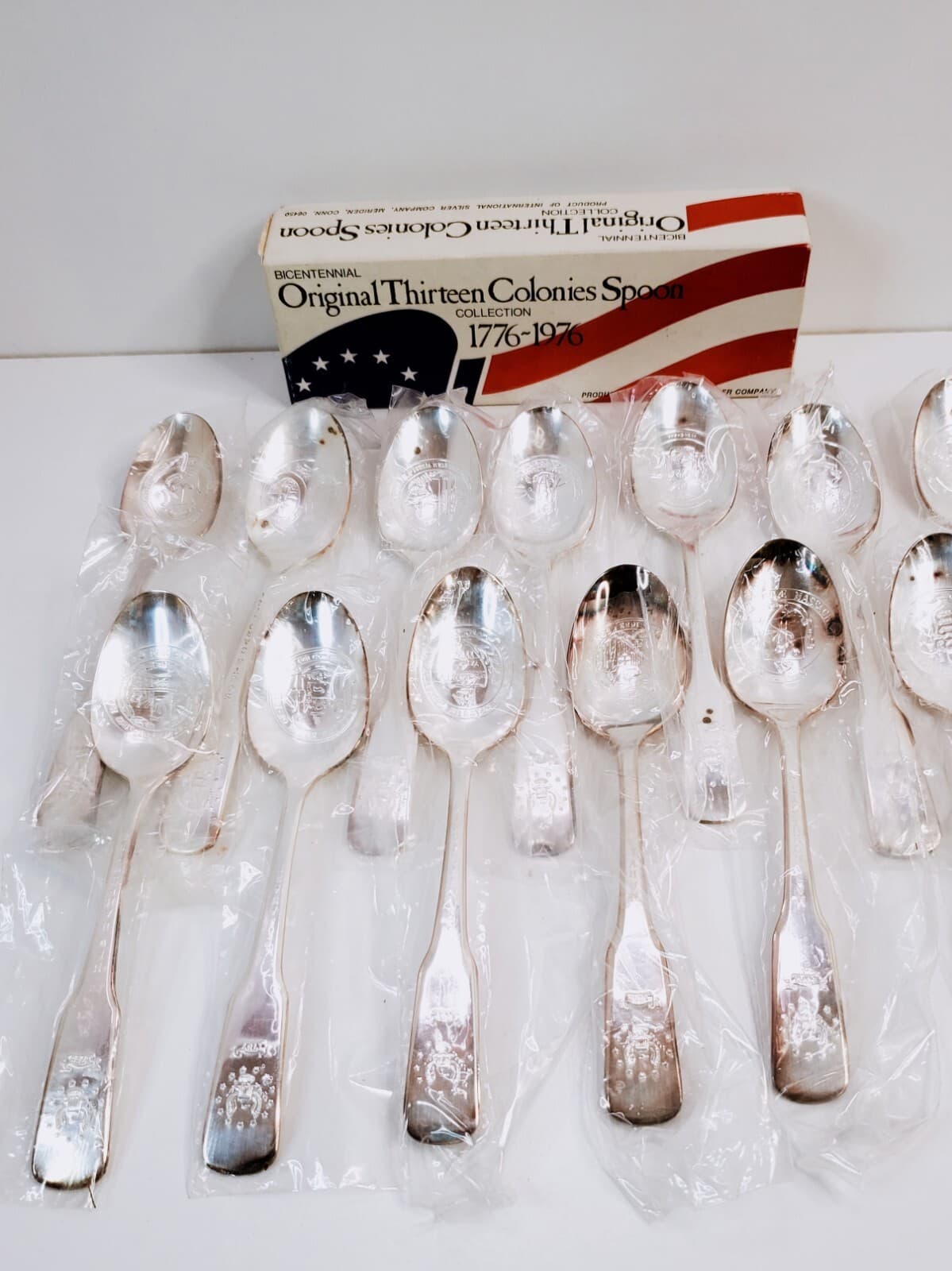 Bicentennial International Silver Plated 13 Original Colonies Collectors Spoons - Thumbnail 2