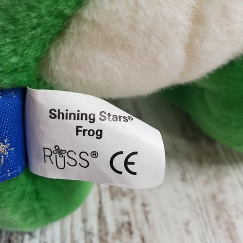 Russ Berrie 2006 Shining Stars Sitting Spotted Green Frog Plush 8" - 10" - Thumbnail 8