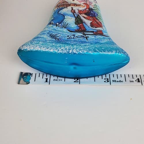 G.Debrekht Signed Holiday Splendor Santa On Skis Bell Christmas Ornament 73342 - Thumbnail 7