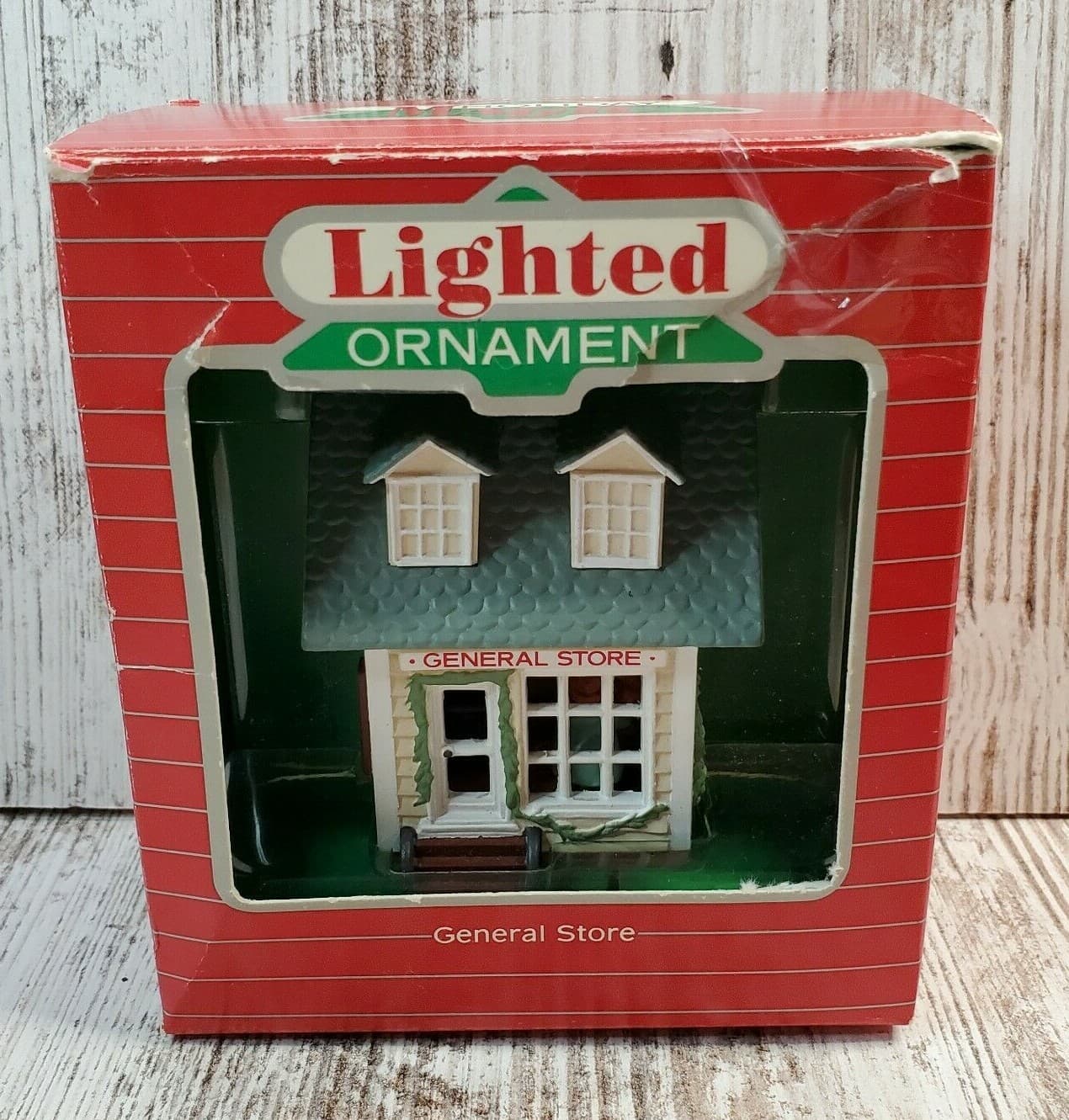 Vtg 1986 Hallmark Keepsake Lighted Ornament Holiday Magic General Store