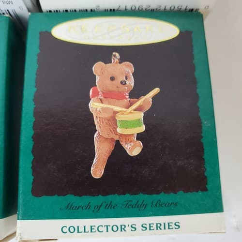 Vtg Lot 4 Hallmark Christmas Ornaments March Teddy Bears & Teddy Style Miniature - Thumbnail 7