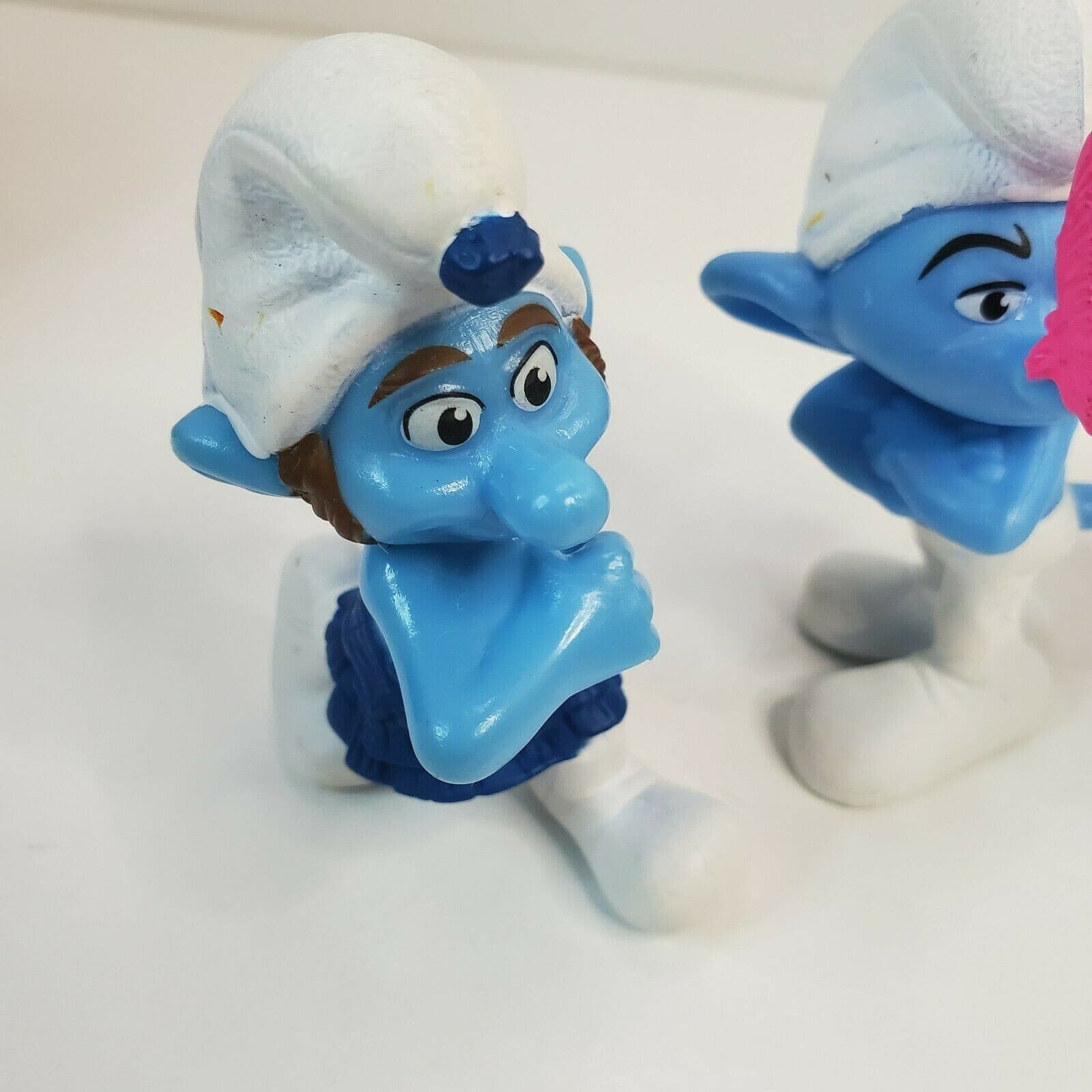 Lot of 4 Various Smurf Figurines McDonalds Happy Meal Toys 2011 PVC Peyo 3" Tall - Thumbnail 2