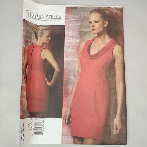 Vogue Sewing Pattern V1151 Cynthia Steffe Misses Dress Uncut Size AA 6-8-10-12