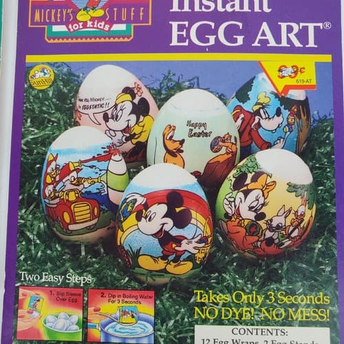 90s Disney Mickey's Stuff For Kids Instant Egg Art SunHill Made in USA Easter - Thumbnail 3