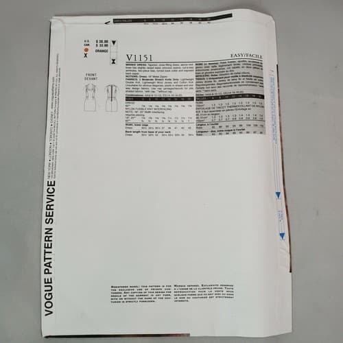 Vogue Sewing Pattern V1151 Cynthia Steffe Misses Dress Uncut Size AA 6-8-10-12 - Thumbnail 5