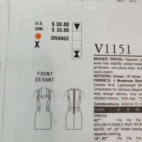 Vogue Sewing Pattern V1151 Cynthia Steffe Misses Dress Uncut Size AA 6-8-10-12 - Thumbnail 6
